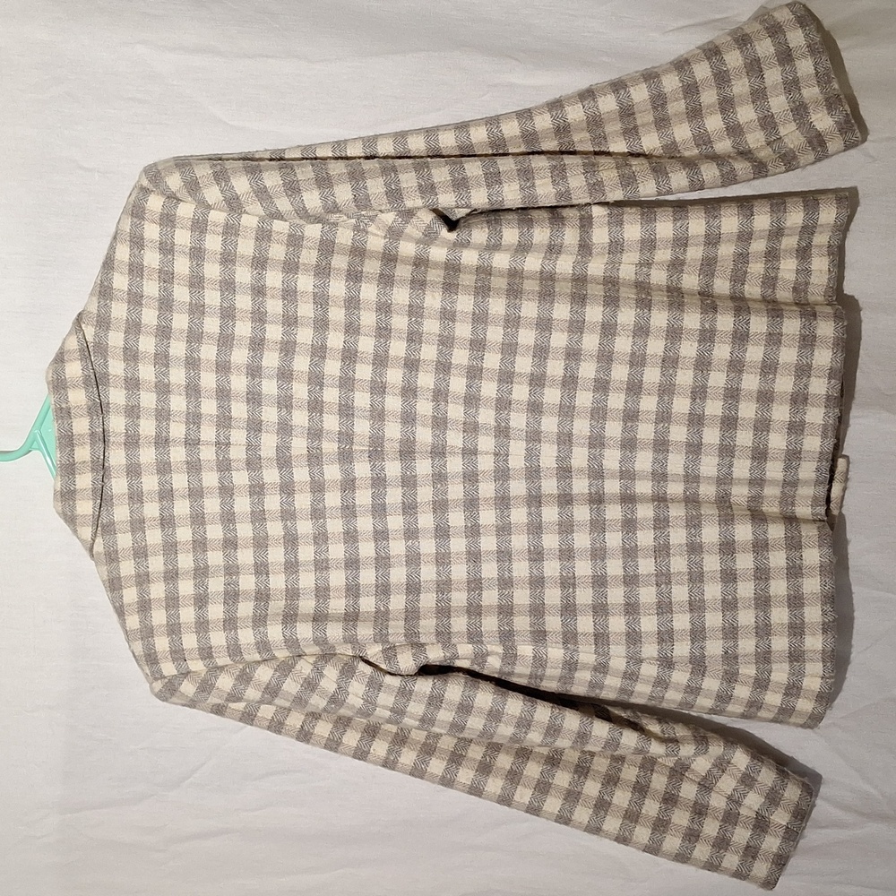 Vintage Wool Plaid Blazer, Grey And White, Koret, Sz 10, NWOT - Picture 9 of 15